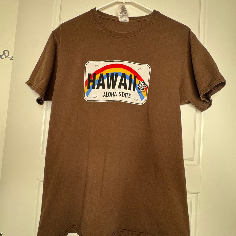 Brown Hawaii Aloha State Short Sleeve Tee